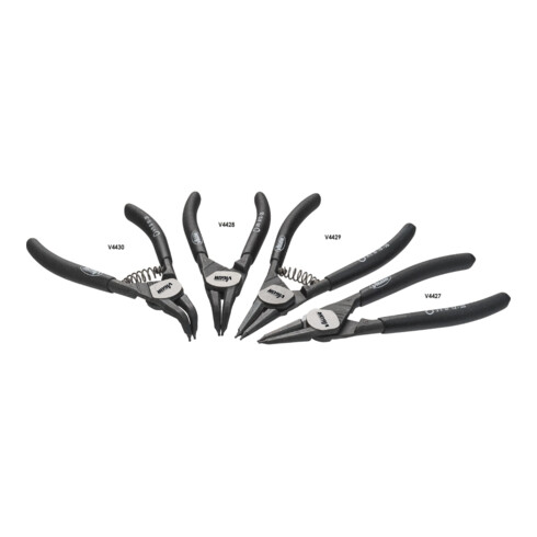 VIGOR Jeu de pinces pour anneaux de sécurité, 140 mm V4441, 4 outils
