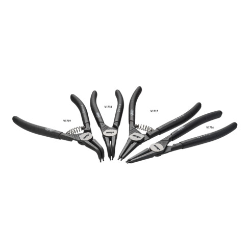 VIGOR Jeu de pinces pour circlips, 180 mm V4442, 4 outils