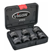 VIGOR Jeu de tournevis à chocs, carré creux 20 mm (3/4 pouce), V7212