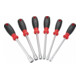 VIGOR Jeu de tournevis à douille hexagonale V4199, 6 outils, profil hexagonal extérieur-1