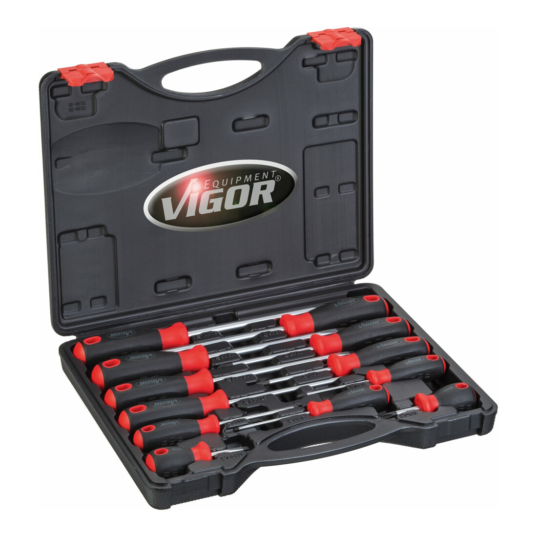 VIGOR Jeu de tournevis V4655 fente et cruciforme PH 0,6 x 3 – 1,6 x 10 PH0 – PH3, 12 pièces