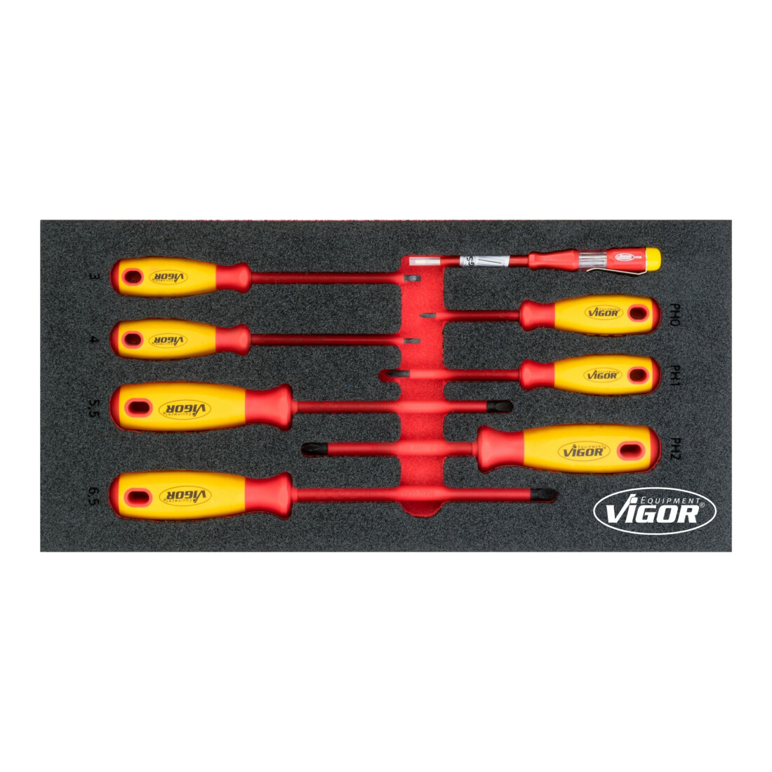 VIGOR Jeu de tournevis VDE V5013, 8 outils