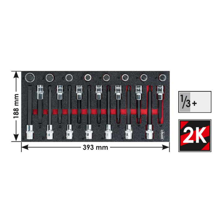 VIGOR Jeu d'embouts tournevis à empreinte multiple V5091, 22 outils