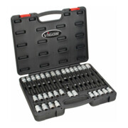 VIGOR Jeu d'embouts tournevis RIBE 12,5 mm (1/2") carré creux, 32 pièces V2201