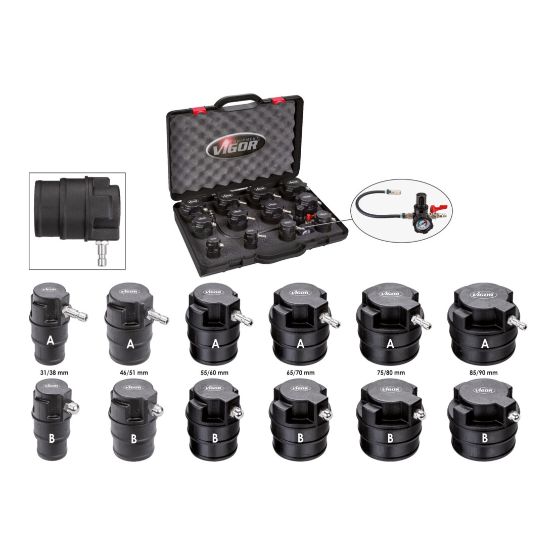 VIGOR Jeu d’extracteurs Turbo-System pour véhicules V4304, 13 outils
