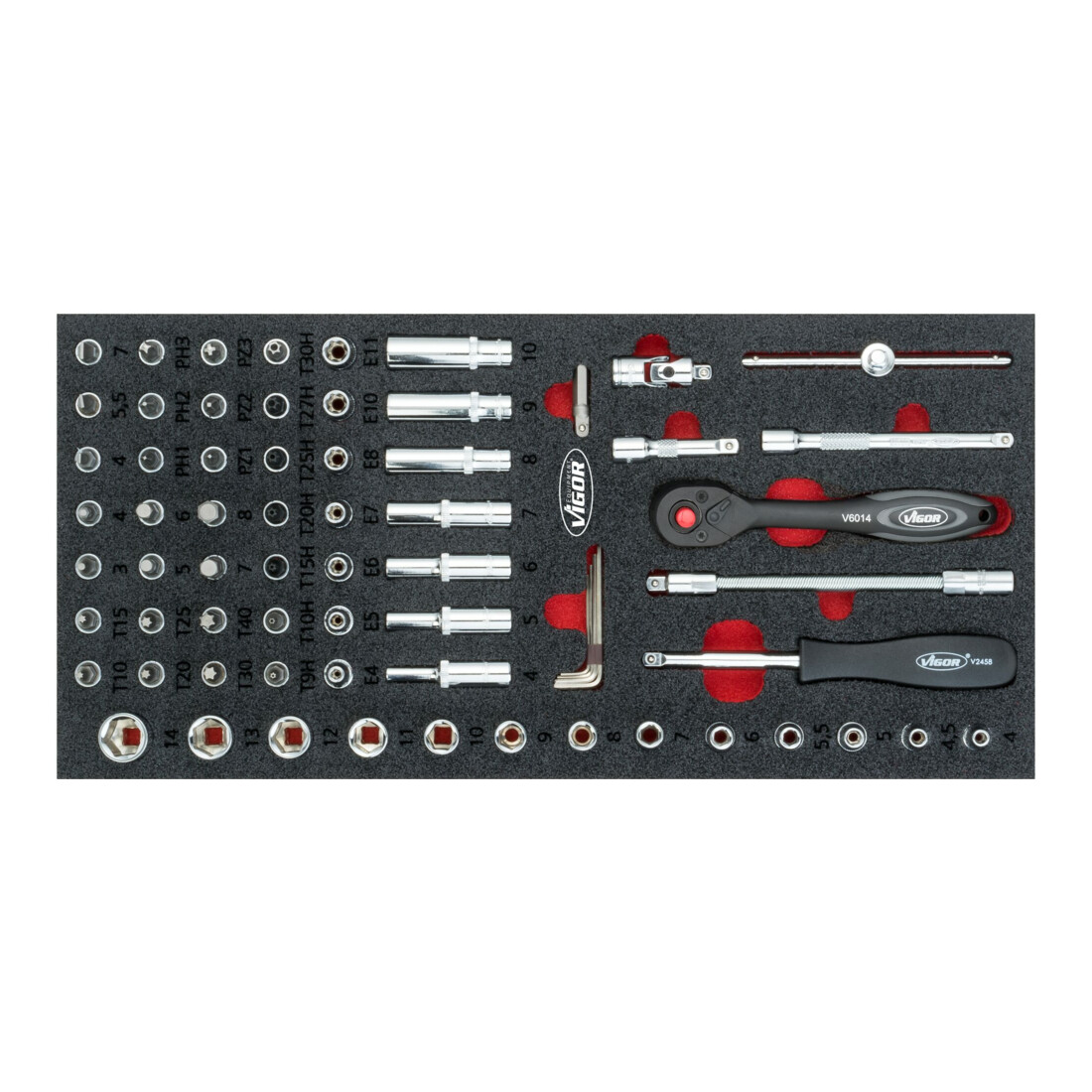 VIGOR Jeu d'outils à douilles 67