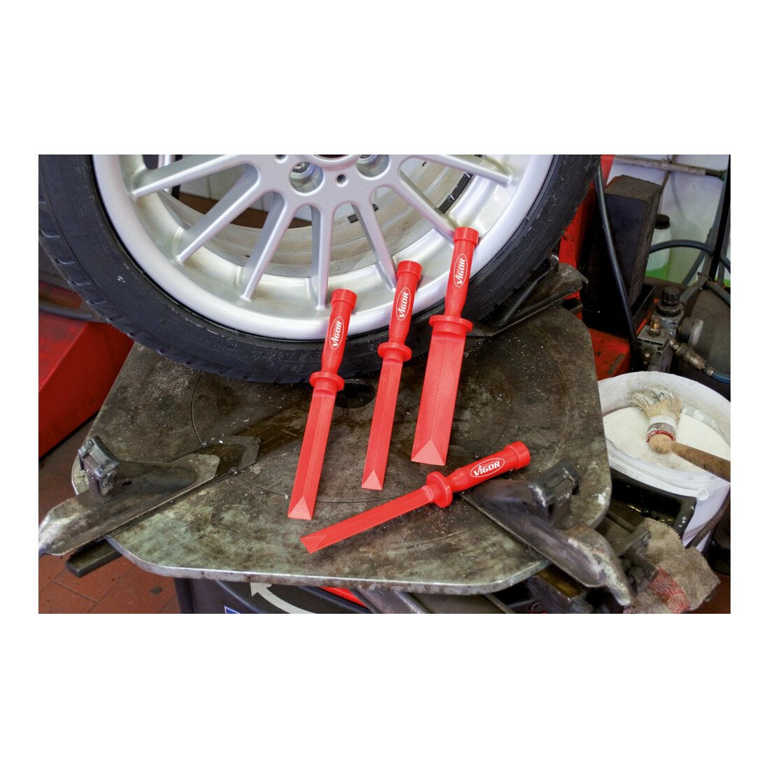 VIGOR Jeu d’outils pour enlever poids adhésifs V2512, 4 pièces