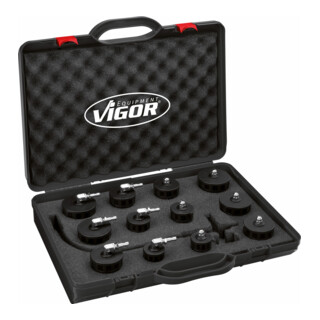 VIGOR Kit d’extracteurs Turbosystem pour systèmes à clic V4192, 12 outils