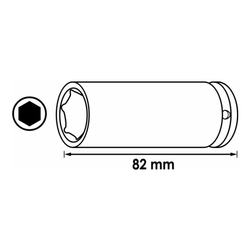 VIGOR Kraft Steckschlüssel Einsatz V5550L Vierkant hohl 12,5 mm (1/2 Zoll) Außen-Sechskant