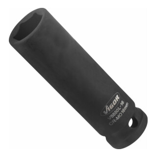 VIGOR Kraft Steckschlüssel Einsatz V5550L-16 Vierkant hohl 12,5 mm (1/2 Zoll) Außen-Sechskant Profil 16