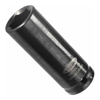 VIGOR Kraft Steckschlüssel Einsatz V5550L-19 Vierkant hohl 12,5 mm (1/2 Zoll) Außen-Sechskant Profil 19