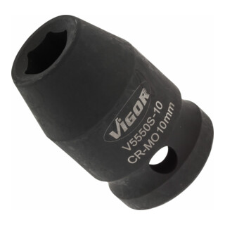 VIGOR Kraft Steckschlüssel Einsatz V5550S Vierkant hohl 12,5 mm (1/2 Zoll) Außen-Sechskant