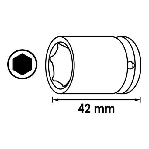 VIGOR Kraft Steckschlüssel Einsatz V5550S Vierkant hohl 12,5 mm (1/2 Zoll) Außen-Sechskant