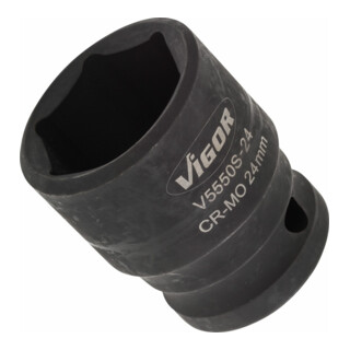 VIGOR Kraft Steckschlüssel Einsatz V5550S-24 Vierkant hohl 12,5 mm (1/2 Zoll) Außen-Sechskant Profil 24
