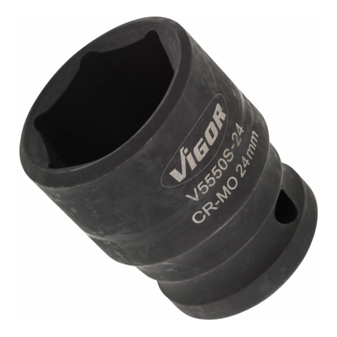 VIGOR Kraft Steckschlüssel Einsatz V5550S-24 Vierkant hohl 12,5 mm (1/2 Zoll) Außen-Sechskant Profil 24