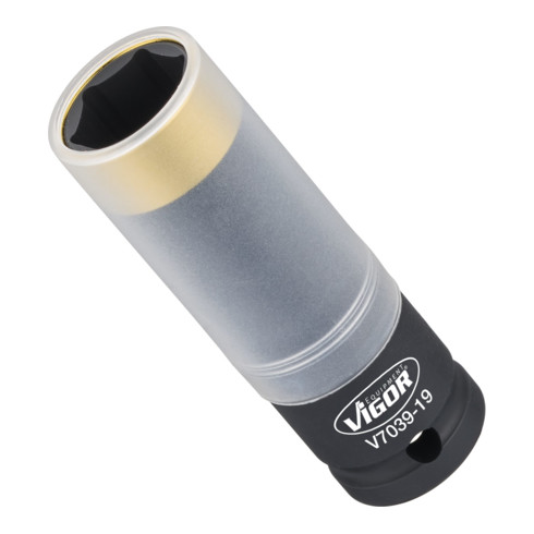 VIGOR Kraft-Steckschlüssel-Einsatz V7039-19 Vierkant hohl 12,5 mm (1/2 Zoll) Außen-Sechskant Profil 19