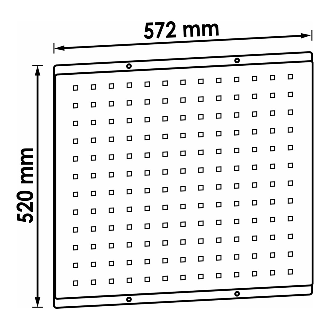 VIGOR Lochwandplatte für Werkstattwagen, Series L und XL, V6399, L x B: 520x 400 mm