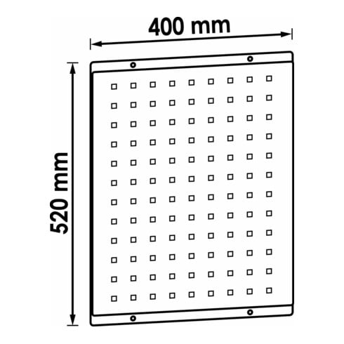 VIGOR Lochwandplatte für Werkstattwagen, Series L und XL, V6399, L x B: 520x 400 mm