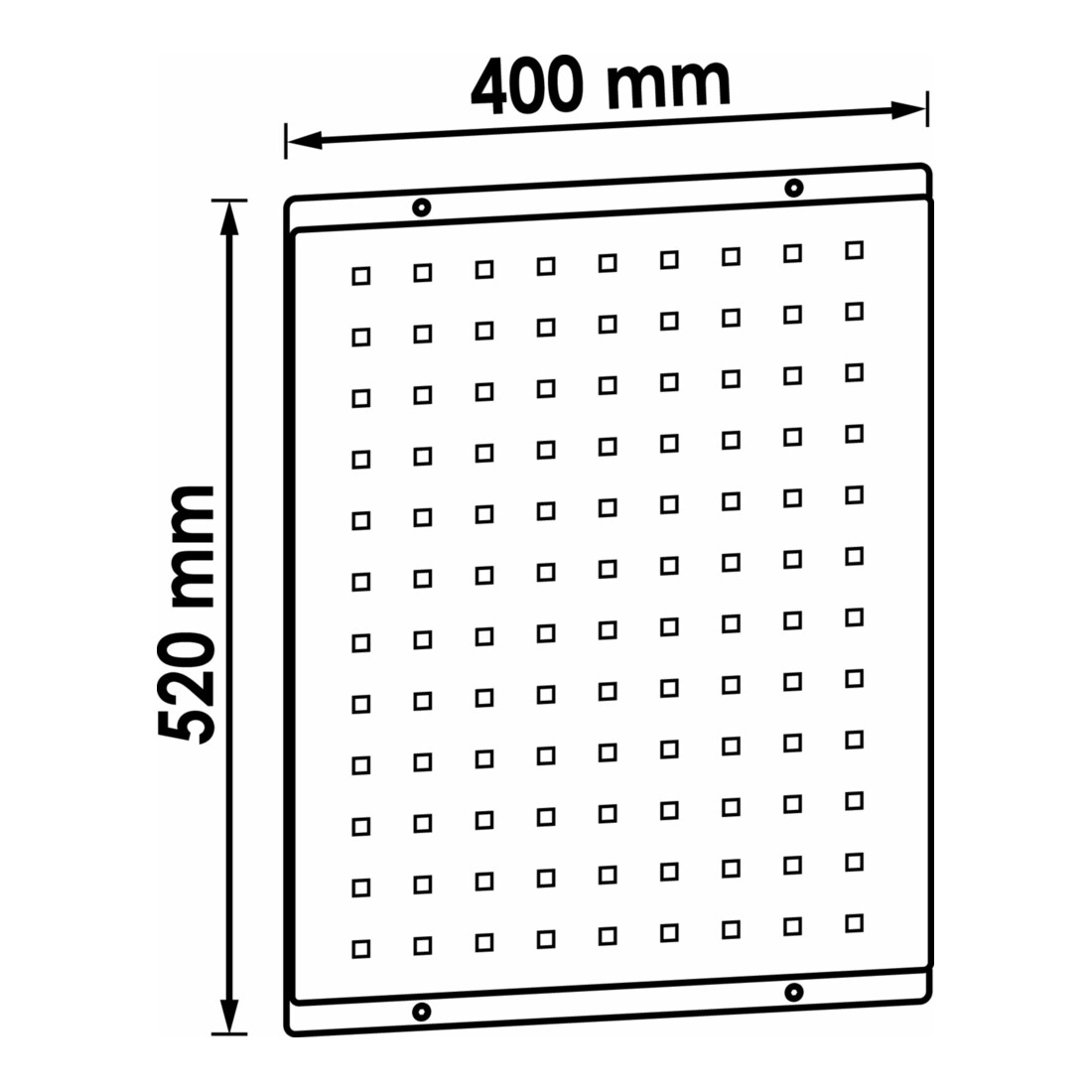 VIGOR Lochwandplatte für Werkstattwagen, Series L und XL, V6399, L x B: 520x 400 mm