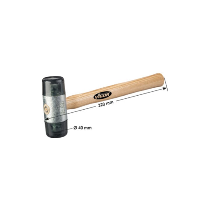 VIGOR Maillet en plastique V4661 Longueur totale : 320 mm
