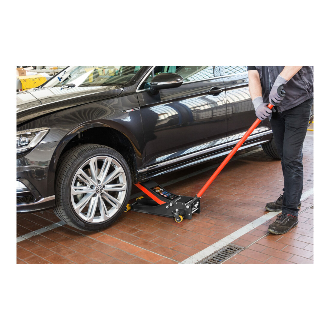 VIGOR Martinetto idraulico a carrello 2t, ultrapiatto V6028