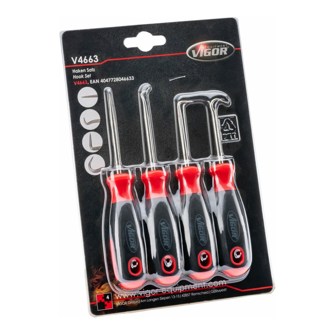 VIGOR Mini Haken Satz V4663 130 mm 4 teilig
