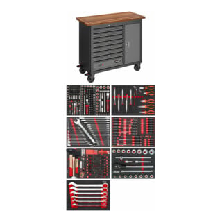 VIGOR Mobile Werkbank SeriesL, mit Sortiment, V4813/NKW, 336-teilig