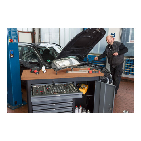 VIGOR Mobile Werkbank SeriesL, mit Sortiment, V5154, 375-teilig