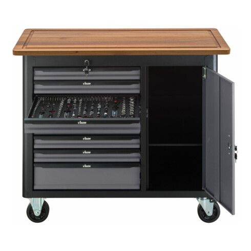 VIGOR Mobile Werkbank SeriesL, mit Sortiment, V5154, 375-teilig
