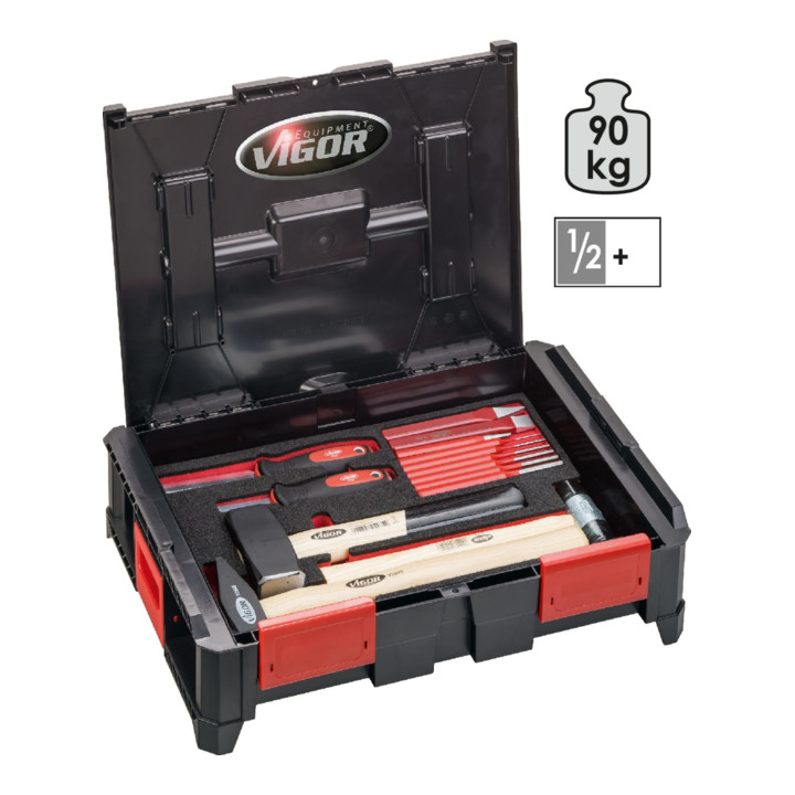VIGOR Multibox-L mit Hammer- und Meißel-Einlage V5167 Anzahl Werkzeuge: 14