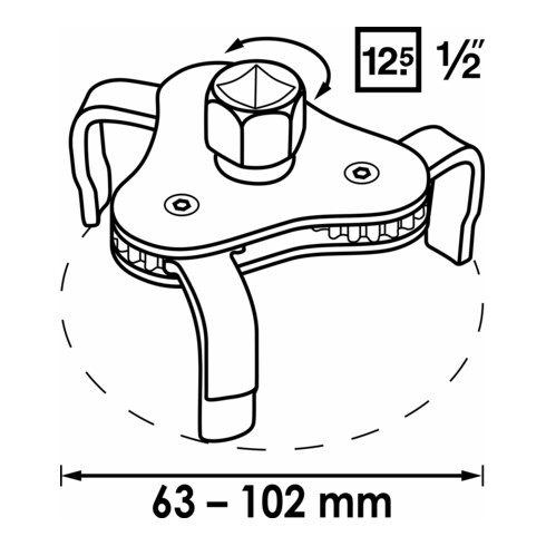 VIGOR Ölfilterkralle V1281 Vierkant hohl 10 mm (3/8 Zoll)