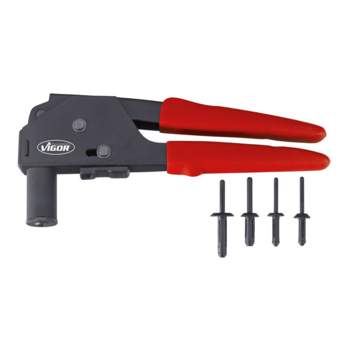 VIGOR Pince à riveter en plastique V4196 Longueur totale : 220 mm, 41 outils