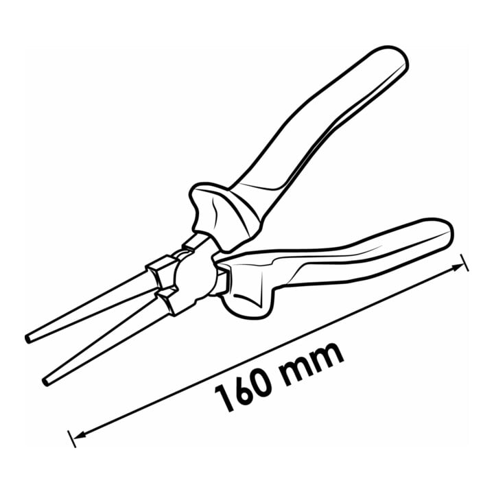 VIGOR Pince ronde VDE V2641 Longueur totale : 160 mm