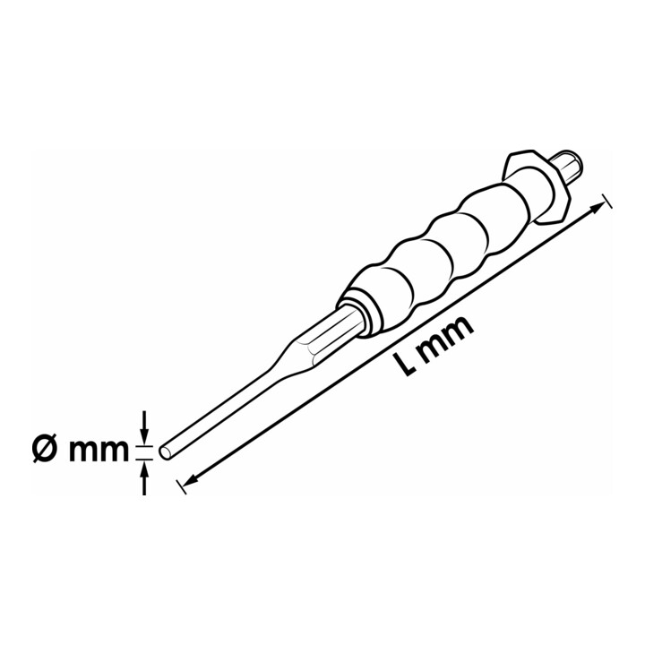 VIGOR Poinçon V6200-4 ∙ Longueur totale : 180 mm