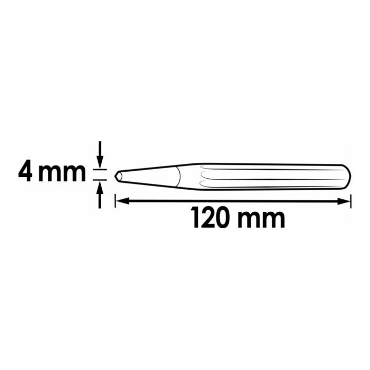 VIGOR Pointeau V1220 Longueur totale : 120 mm