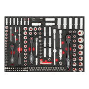 VIGOR Quadro interno di manovra 6,3 = 1/4", quadro interno di manovra 10 = 3/8", quadro interno di manovra 12,5 = 1/2", set di utensili per chiavi a bussola V4188, 172pz.-1