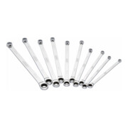 VIGOR Ratschen-Ringschlüssel Satz, extra lang, V7031, 10-teilig, 10 – 19 mm