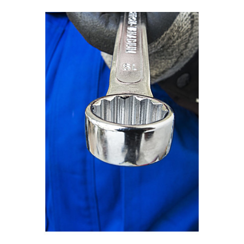 VIGOR Ring-Maulschlüssel Satz, V7740/6, Außen Sechskant Profil, Außen Doppelsechskant Profil, 6-teilig, 34, 36, 38, 41, 46, 50 mm