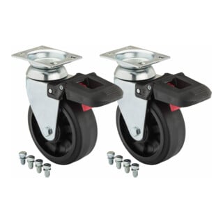 VIGOR Roulette pivotante (paire) V4814-2, 2 outils