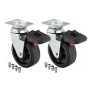 VIGOR Roulette pivotante (paire) V4814-2, 2 outils