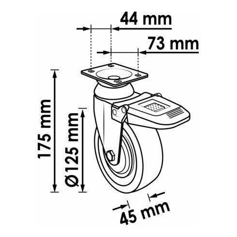 VIGOR Roulette pivotante V1908