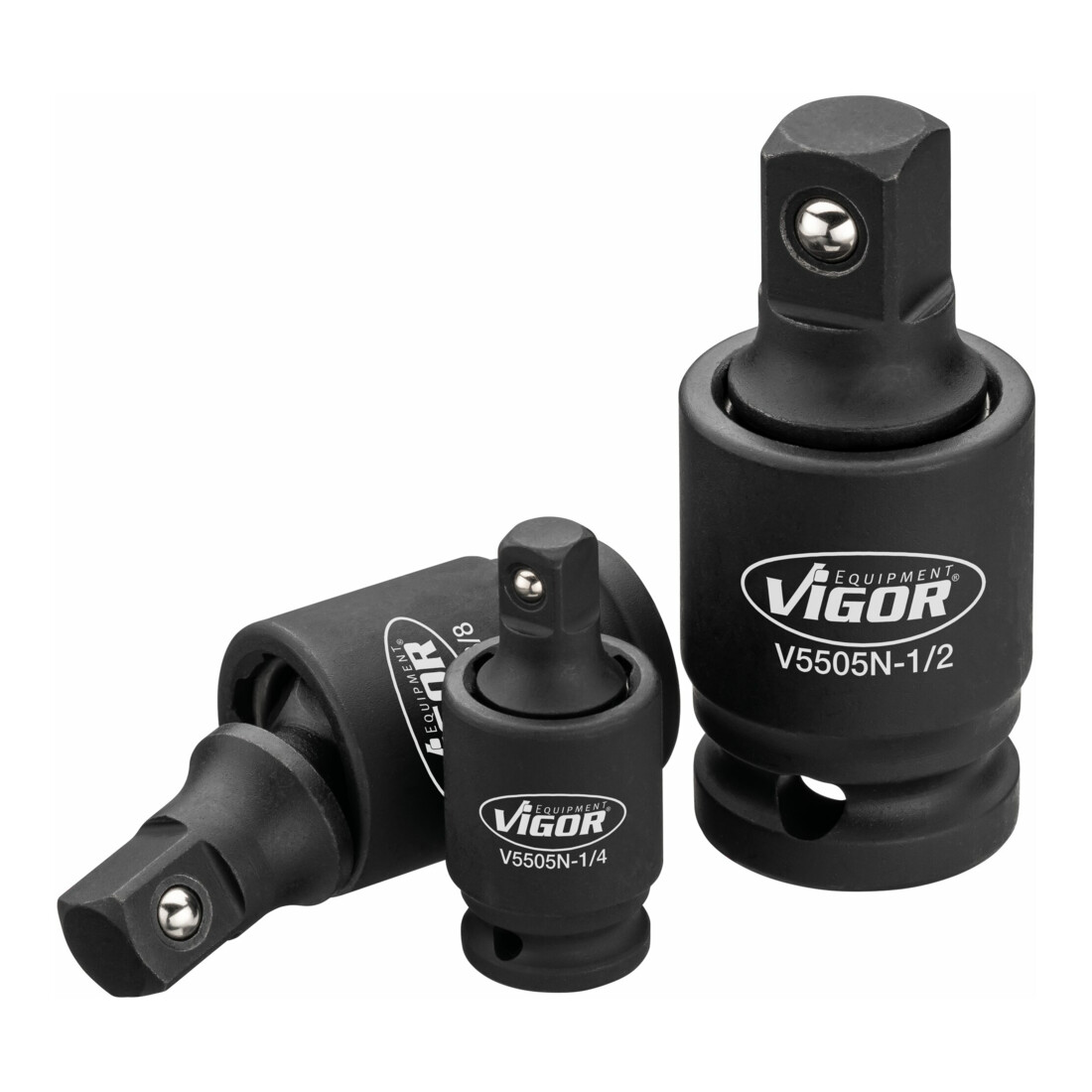 VIGOR Schlagschrauber Gelenkstück Satz, V5505N, 1/4 Zoll (6,3 mm) Vierkant, 3/8 Zoll (10 mm) Vierkant, 1/2 Zoll (12,5 mm) Vierkant, 1/4 Zoll (6,3 mm) Vierkant, 3/8 Zoll (10 mm) Vierkant, 1/2 Zoll (12,5 mm) Vierkant, 3-teilig