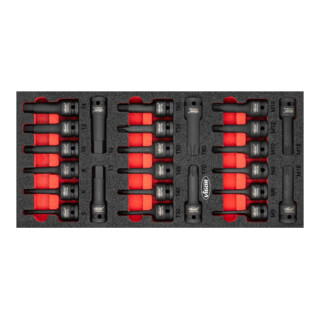 VIGOR Schlagschrauber Schraubendreher-Einsatz Satz, V5603, 24-teilig, 5 – 19 mm, M5 – M18, T30 – T80