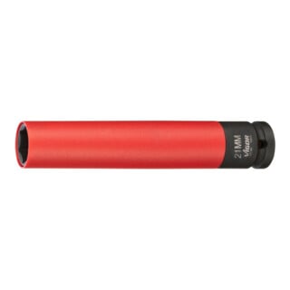 VIGOR Schlagschrauber Steckschlüsseleinsatz, lang, V5932, 1/2 Zoll (12,5 mm) Vierkant, Außen Sechskant Profil, SW 21 mm