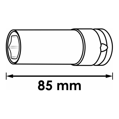 VIGOR Schlagschrauber Steckschlüsseleinsatz, TESLA, V6311, 1/2 Zoll (12,5 mm) Vierkant, Außen Sechskant Profil, SW 22,2 mm