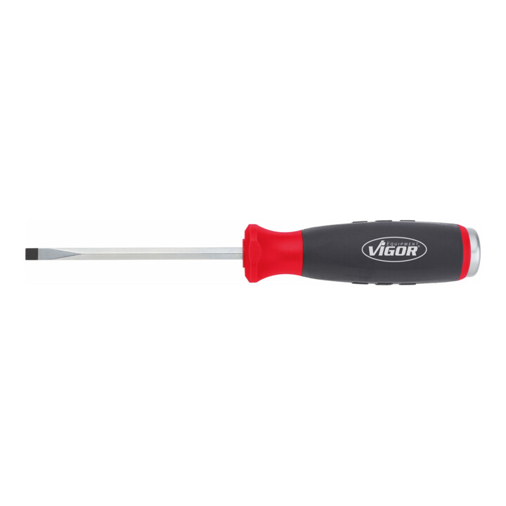 VIGOR Schlitz-Schraubendreher mit Schlagkappe V3598 Schlitz Profil 0,8 x 4,5 Gesamtlänge: 100 mm