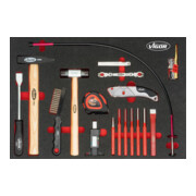 VIGOR Set de 37 outils avec insert en mousse souple pour marteau, burin et chasse-goupille V4511 3/3+-1