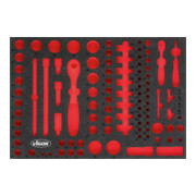 VIGOR Set de clés à douille 3/3+ avec insert en mousse souple 6,3 = 1/4" 12,5 = 1/2", vide V4514