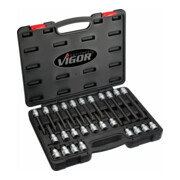 VIGOR Set di bussole per giraviti a poligono interno (XZN) V1918, quadro cavo 12,5 mm (1/2"), profilo a poligono interno XZN M5 - M16, 26pz.-1