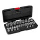 VIGOR Set di chiavi a bussola TX V2687 quadro cavo 6,3mm (1/4"), quadro cavo 10mm (3/8"), quadro cavo 12,5mm (1/2") profilo esterno TX, 28pz.-1